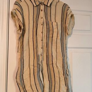 O'Neill Beige and Black Striped Casual Shirt